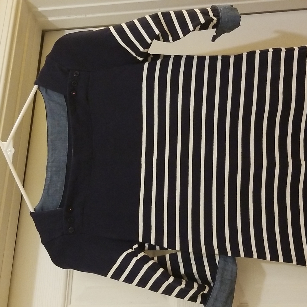 Joules navy and white striped dress - Picture 2 of 10